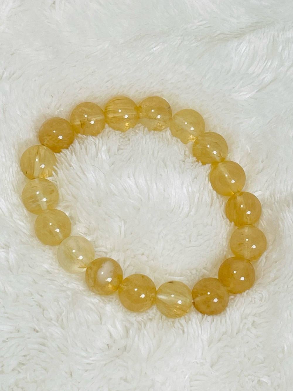 Golden Citrine Beaded Stretch Bracelet - Women Jewelry
